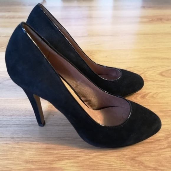 ALDO Suede Black Heels Size 7.5M - Picture 4 of 5